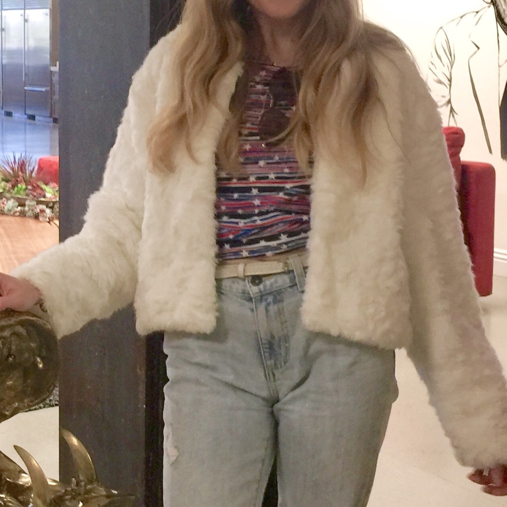 Fluffy jacket.